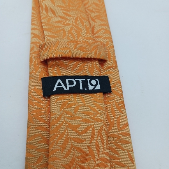 Apt 9 Mens Orange Floral Tie 2.5" Elegant 60" - Picture 2 of 4